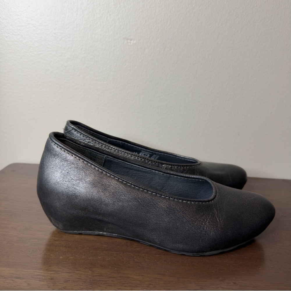 Wolky Valentine Metallic Leather Wedge Pumps Sz 38
